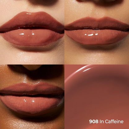 Laka Perfect Twin Lip - Dual-Ended Matte Liquid Lipstick & Clear Gloss | Transfer Proof Color | High Pigmented Lightweight Non-Sticky | Korean Makeup | #908 In Caffeine (Warm Taupe Brown), 0.31oz Laka