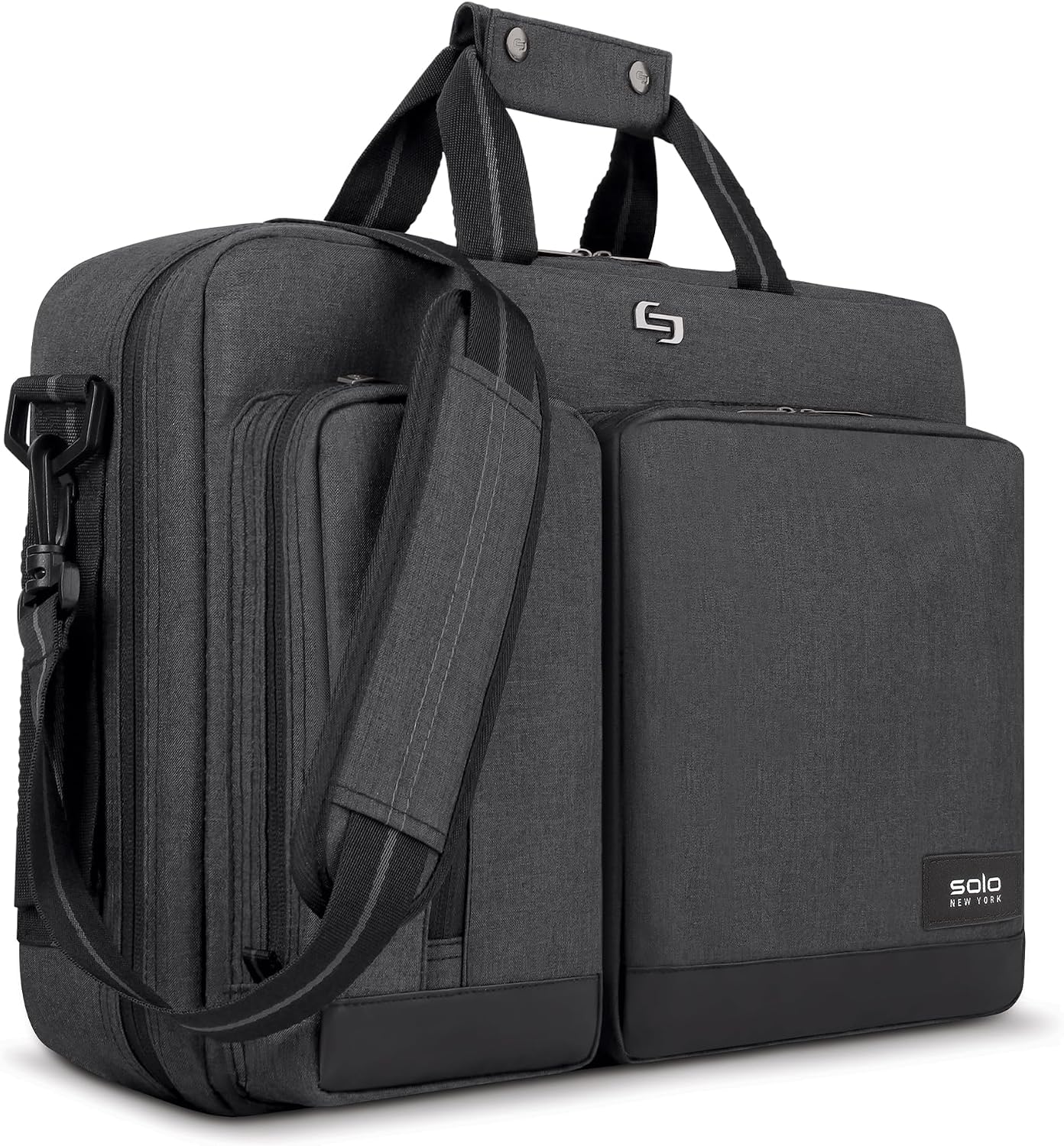 Solo New York Hybrid Briefcase Backpack - Laptop Carrying Bag for Women & Men, Fits 15.6" Computer, Adjustable - Duane, Black Gsupps Australia
