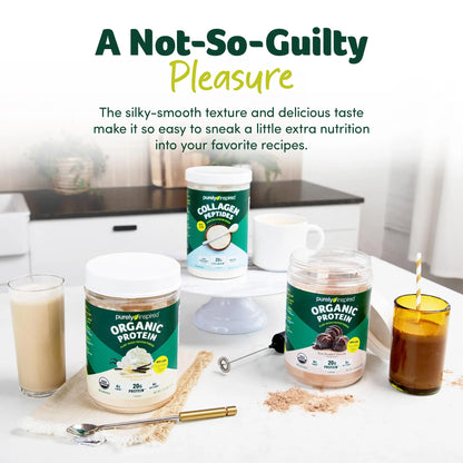 Purely Inspired Plant-Based Protein Powder for Men & Women, Rich Decadent Chocolate (16 Servings) - Vegan & Organic - 20g of Pea Protein Powder for Smoothies & Shakes Purely Inspired