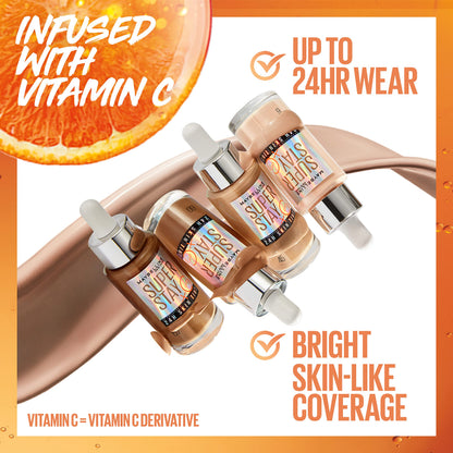 Maybelline Super Stay Up to 24HR Skin Tint, Radiant Light-to-Medium Coverage Foundation, Makeup Infused With Vitamin C, 120, 1 Count MAYBELLINE