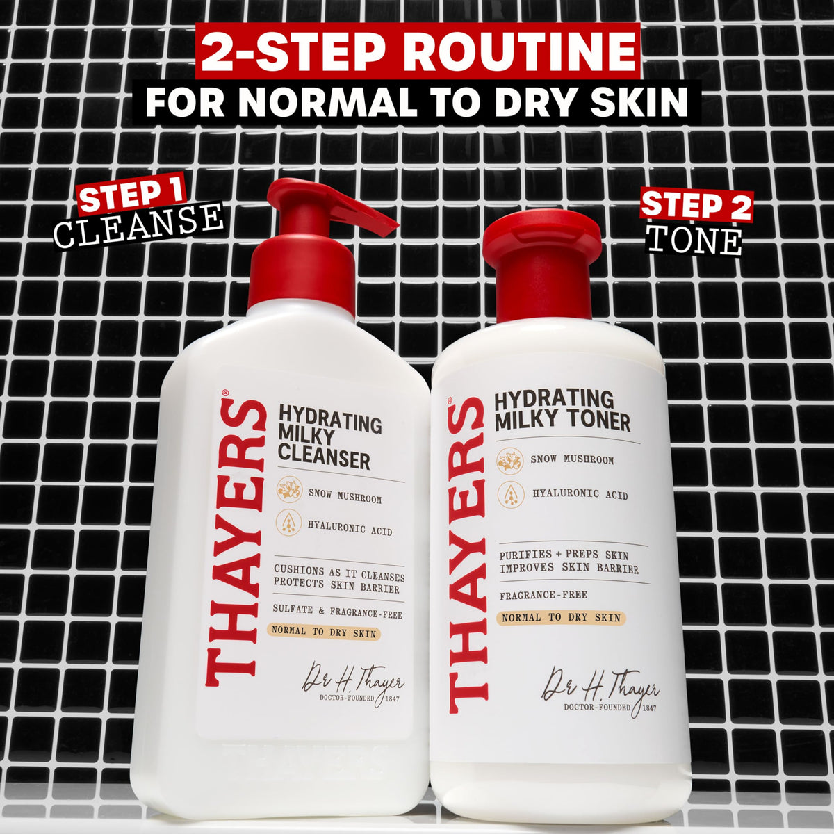 Thayers Milky Hydrating Face Cleanser with Snow Mushroom and Hyaluronic Acid, Dermatologist Recommended Gentle Facial Wash and Hydrating Skincare for Dry and Sensitive Skin, Paraben Free, 8 Fl Oz THAYERS