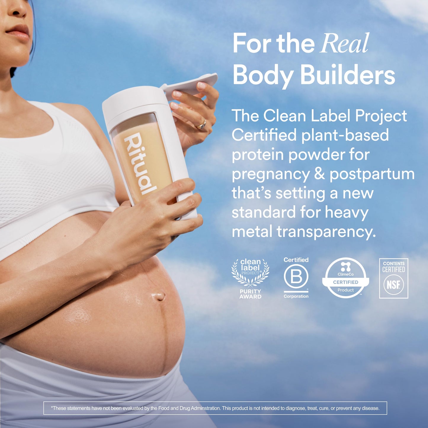 Ritual Prenatal Vegan Protein Powder - 20g Pea Protein and Choline to Support Pregnancy, Postpartum, Lactation and Lean Muscle* - Tested for Heavy Metals - Sugar Free** - Non-GMO - Vanilla - 1 Lbs