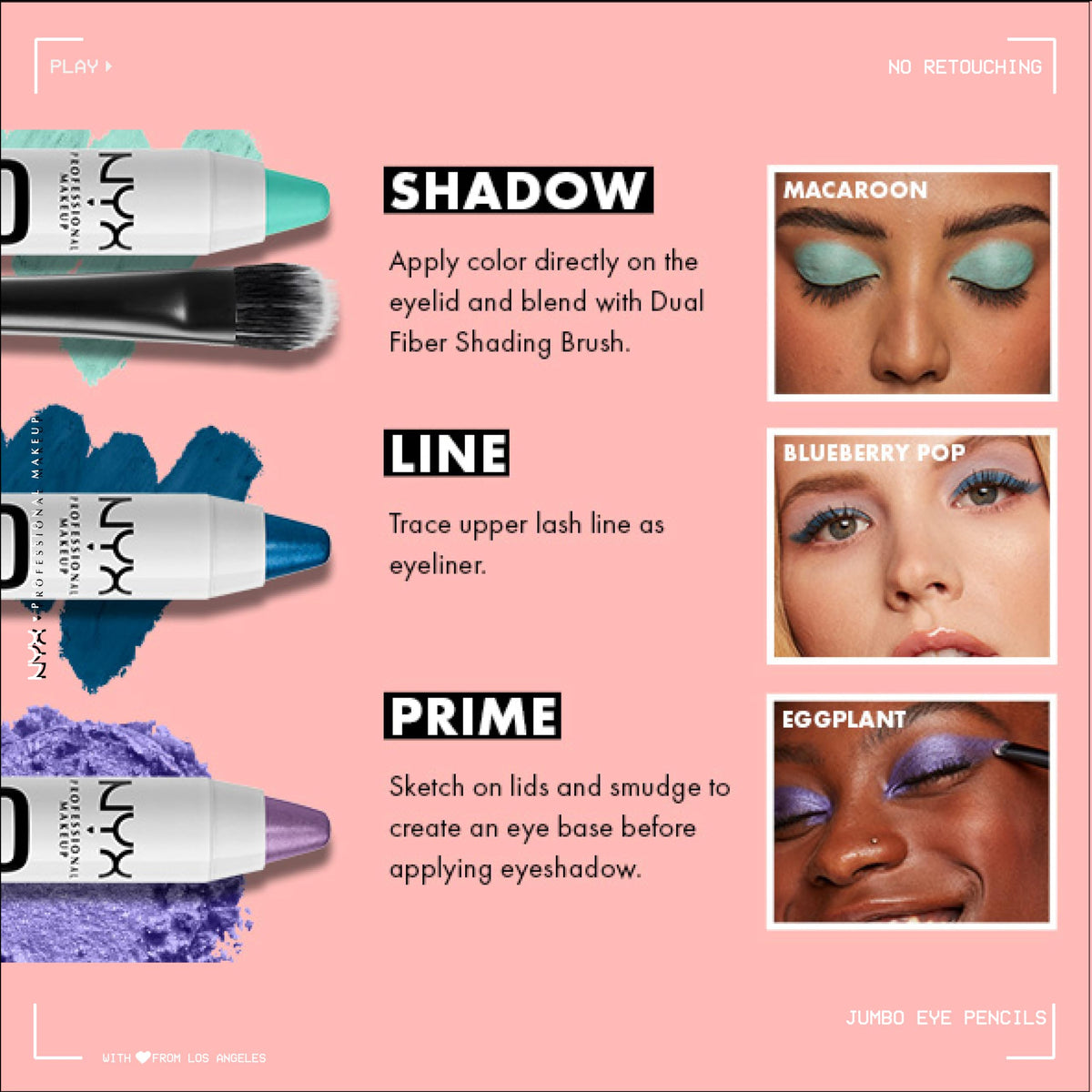 NYX PROFESSIONAL MAKEUP Jumbo Eye Pencil, Blendable Eyeshadow Stick & Eyeliner Pencil - Milk (White) NYX PROFESSIONAL MAKEUP