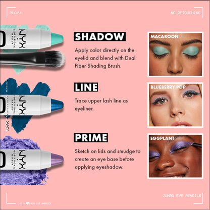 NYX PROFESSIONAL MAKEUP Jumbo Eye Pencil, Blendable Eyeshadow Stick & Eyeliner Pencil - Milk (White) NYX PROFESSIONAL MAKEUP
