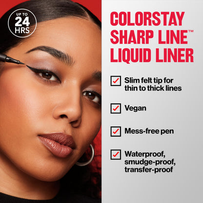 Revlon ColorStay Sharp Line Liquid Eyeliner, Blackest Black, 0.04 fl oz REVLON