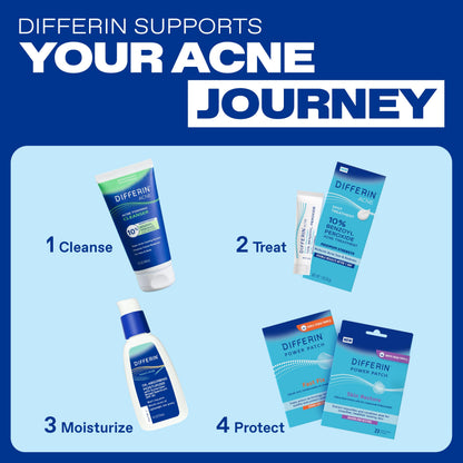 Differin Acne Foaming Face Wash, Max Strength, 10% Benzoyl Peroxide, 5oz Differin