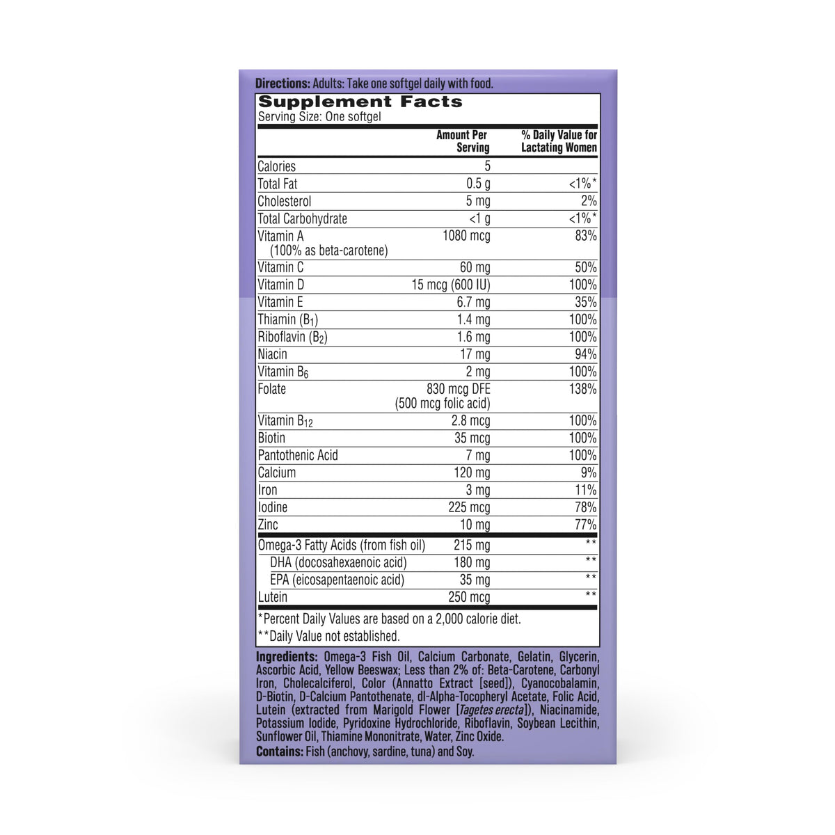 One A Day Postnatal Vitamins for Women, Postnatal Multivitamin with Folic Acid, Omega-3 DHA, B Vitamins, Support Immune Health, Breastfeeding ONE A DAY