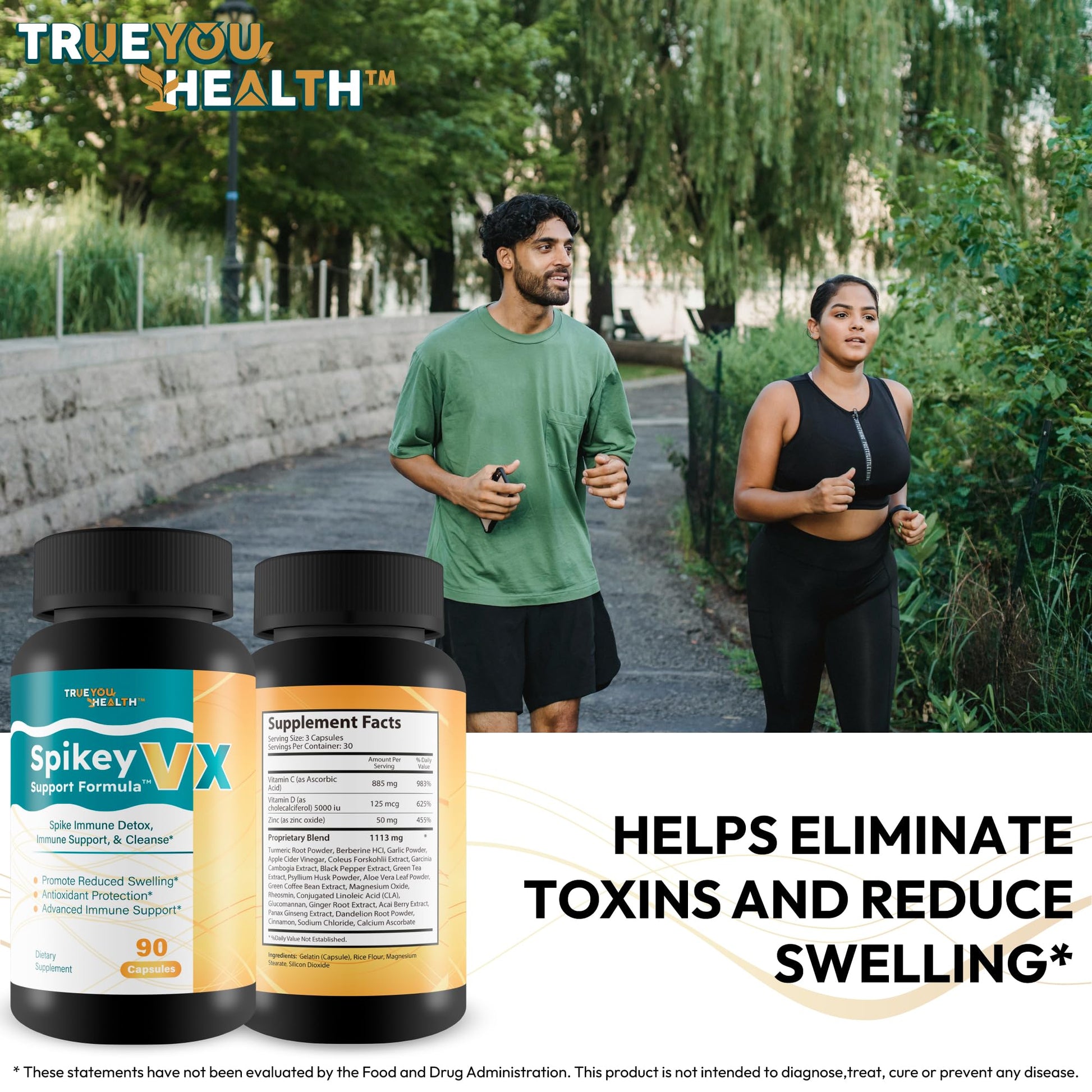 True You Health Spikey VX Support Formula - Our Best Spike Support Formula for Immune System Detox - Daily Zinc Immunity Capsules Vitamin C Immune Boost - Feel The Wellness Spike Detox The Wellness True You Health buy australia supplements