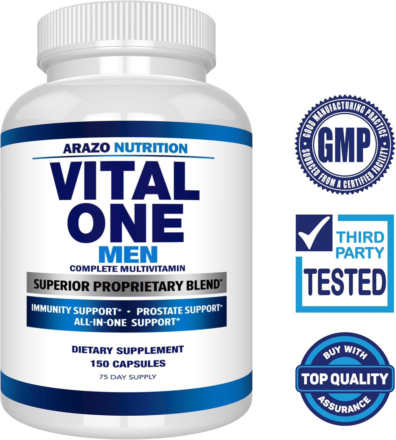 Arazo Nutrition Vital One Multivitamin for Men – Daily Wholefood Supplement - 150 Vegan Gsupps Australia