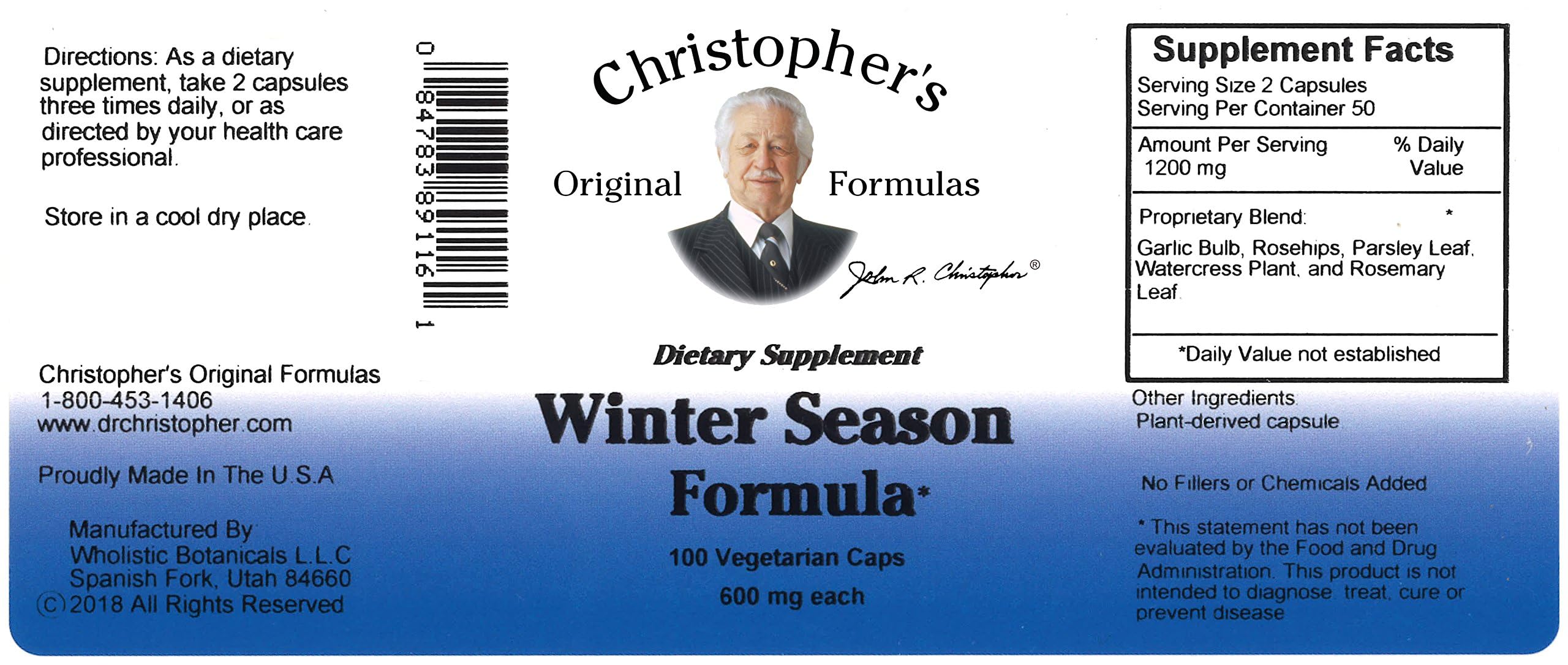 Christopher's Original Formulas Winter Season Formula, 100 Vegetarian Capsules Christopher's Original Formulas buy australia supplements