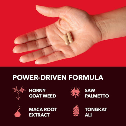 Horny Goat Weed with Maca, Tongkat Ali and Saw Palmetto, 60 Servings | Vegan, Non-GMO, Gluten free Horny Goat Weed Capsules for Men & Women, Extra Strength Performance, 120 Count, 2 Month Supply Gsupps Australia