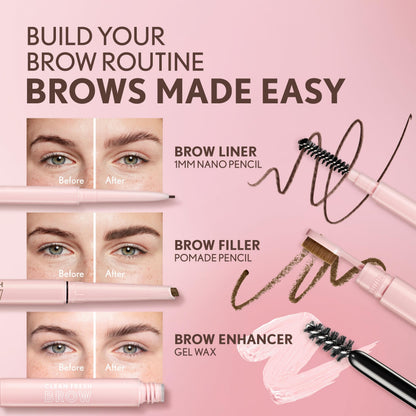 Covergirl Clean Fresh Brow Nano, 500 Medium Brown, Eyebrow Pencil, Ultra-Precise Tip, Waterproof, Transfer-Resistant, Built-In Spoolie, Vegan Formula, 0.001oz COVERGIRL