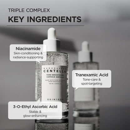 SKIN1004 Tone Balancing Capsule Ampoule, Niacinamide & Centella Serum for Face, Korean Hydrating Facial Serum for Unevne Skin Tone SKIN1004