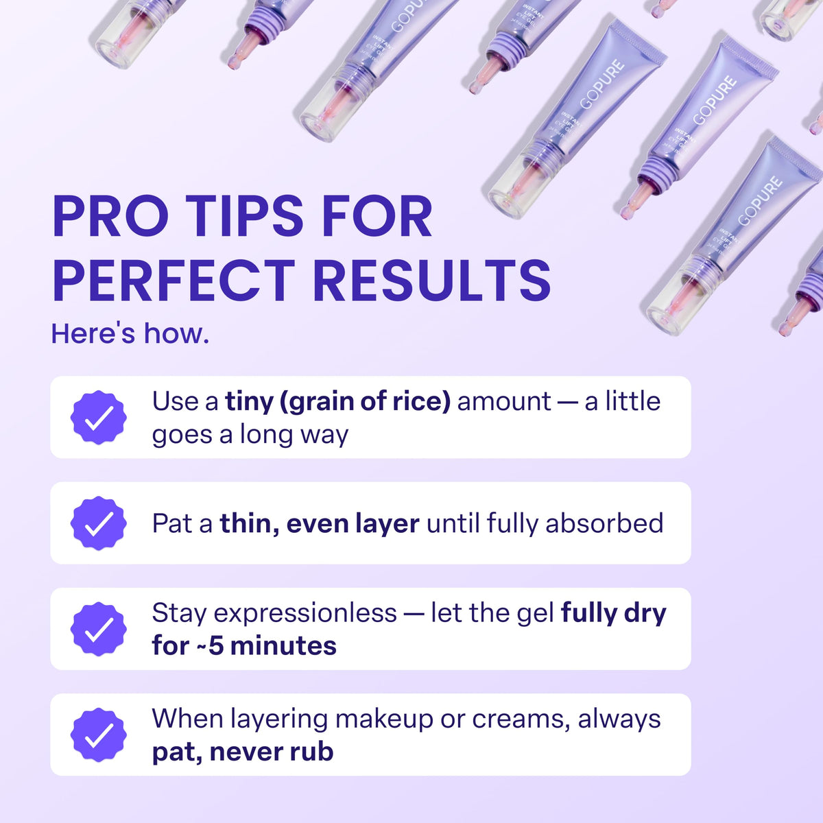 goPure NEW Instant Lift Eye Gel - To Imrove the look of Eye Bags, Wrinkles, Fine Lines and Dark Circles, Anti Aging Skin Care with MaxLift3 Biotech goPure