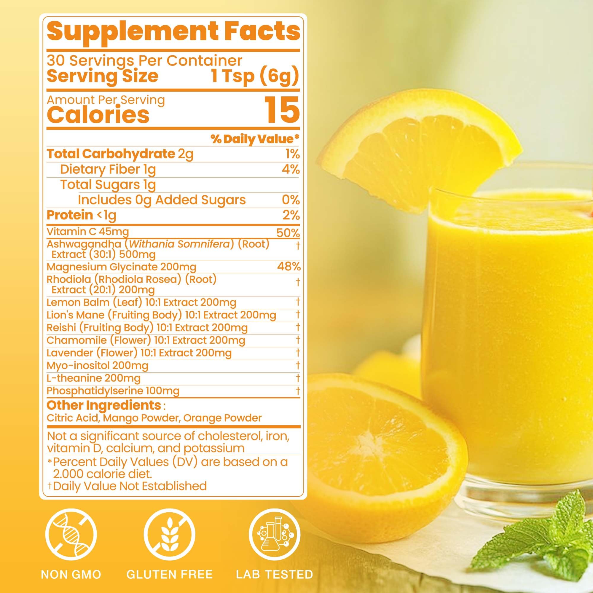 Cortisol Drink Powder, Cortisol Supplements for Women | Magnesium Glycinate, Ashwagandha, L-Theanine & Lion’s Mane | Relaxation, Focus & Stress Balance | Mango Orange Flavor | 30 Servings QIN SHAN TANG buy australia supplements