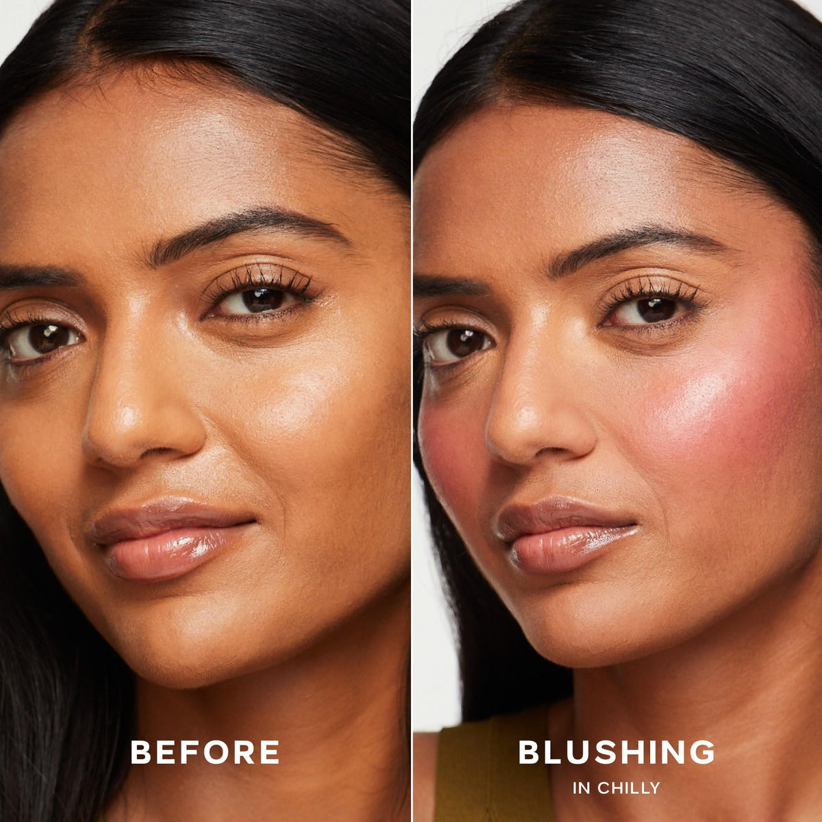 Saie Dew Liquid Blush for Cheeks - Hydrating Cream Blush Stick with a Blendable + Buildable Formula - Skincare Infused Dewy Cheek Tint for a Natural Flush - Glowy Makeup Essential - Chilly (.40 oz) Saie
