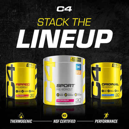 Cellucor C4 Sport Pre Workout Powder Fruit Punch - NSF Certified for Sport | 30 Servings, Packaging may vary. C4