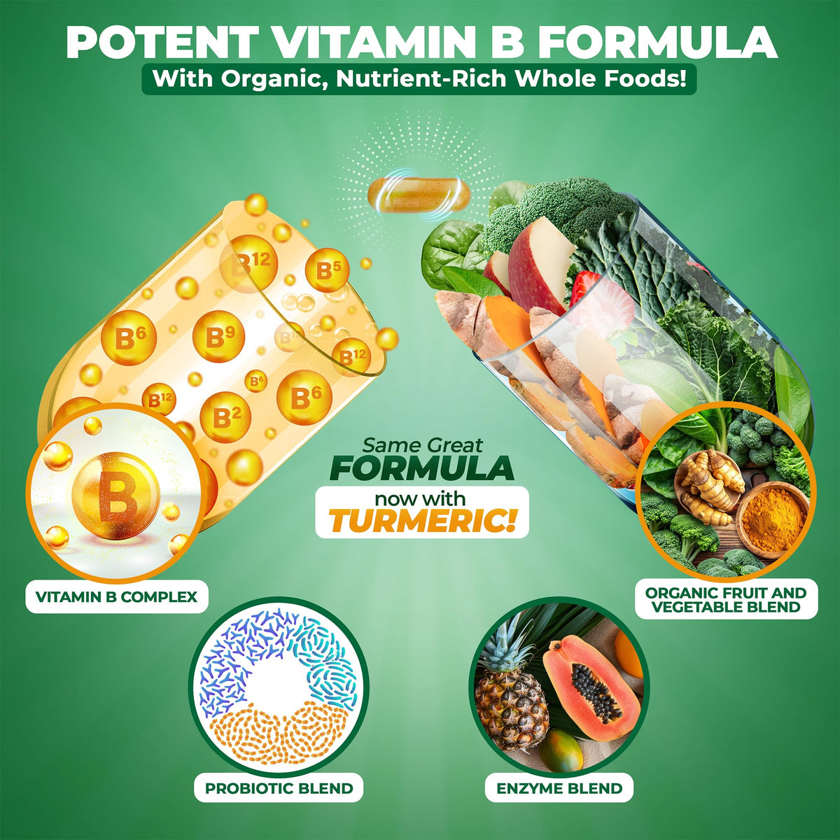 MoxyVites Vitamin B Complex - B Vitamins Whole Food Supplement, B12 Methylcobalamin, B1, B2, B3, B5, B6, B7, B9 - for Stress MoxyVites