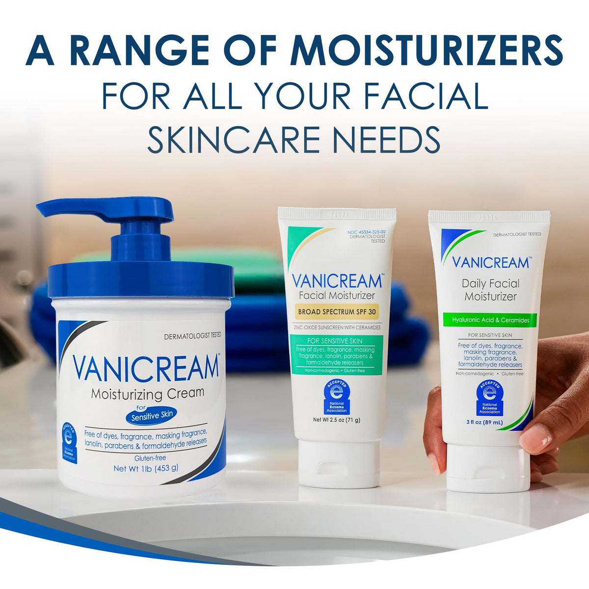 Vanicream Facial Moisturizer SPF 30 Zinc Oxide Mineral Sunscreen, 2.5 Fl Oz Vanicream