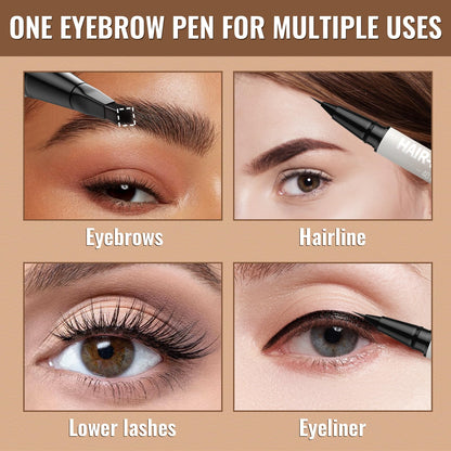 iMethod Eyebrow Pen - Eyebrow Pencil,2-in-1 Eyeliner Dual-Ended Brush-Tip Microblading 4d Eyebrow Pencils for women,Long Lasting Waterproof Hair-Like Brow Pencil,with Eyebrow Brush,DarkBrown iMethod