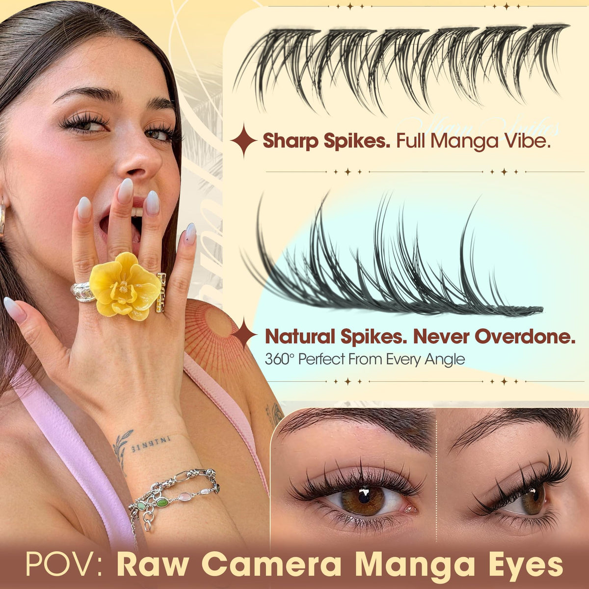 Manga Lash Clusters Wispy Eyelash Clusters Natural 180pcs Individual Lashes Spiky Lashes Clusters C Curly Cluster Eyelash Extensions 11-13mm DIY at Home Eyelashes Clusters by Ruairie Ruairie
