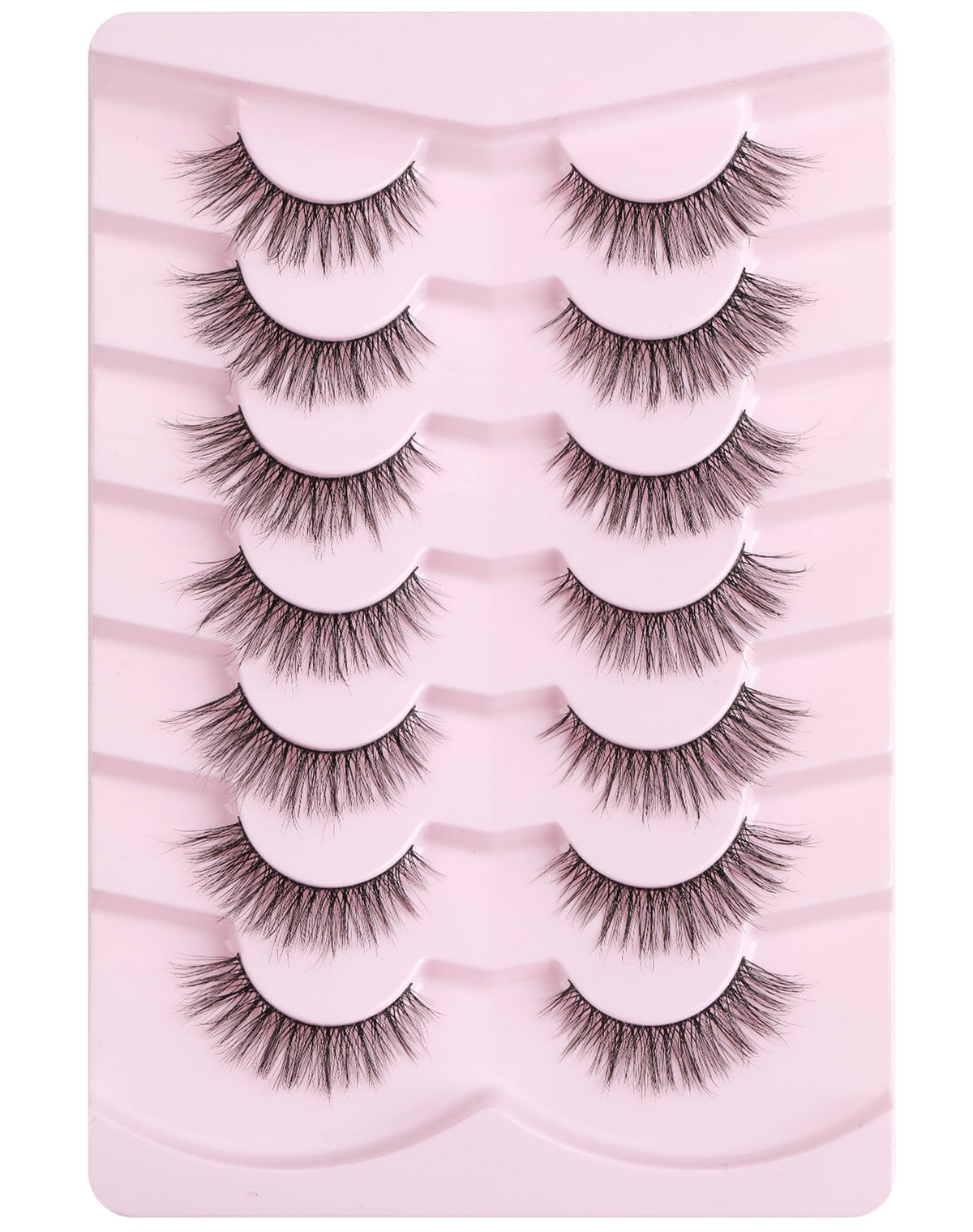 Onlyall Natural Lashes Wispy Lashes Natural Look False Eyelashes Flared Eyelashes 7 Pairs D-K06 Onlyall