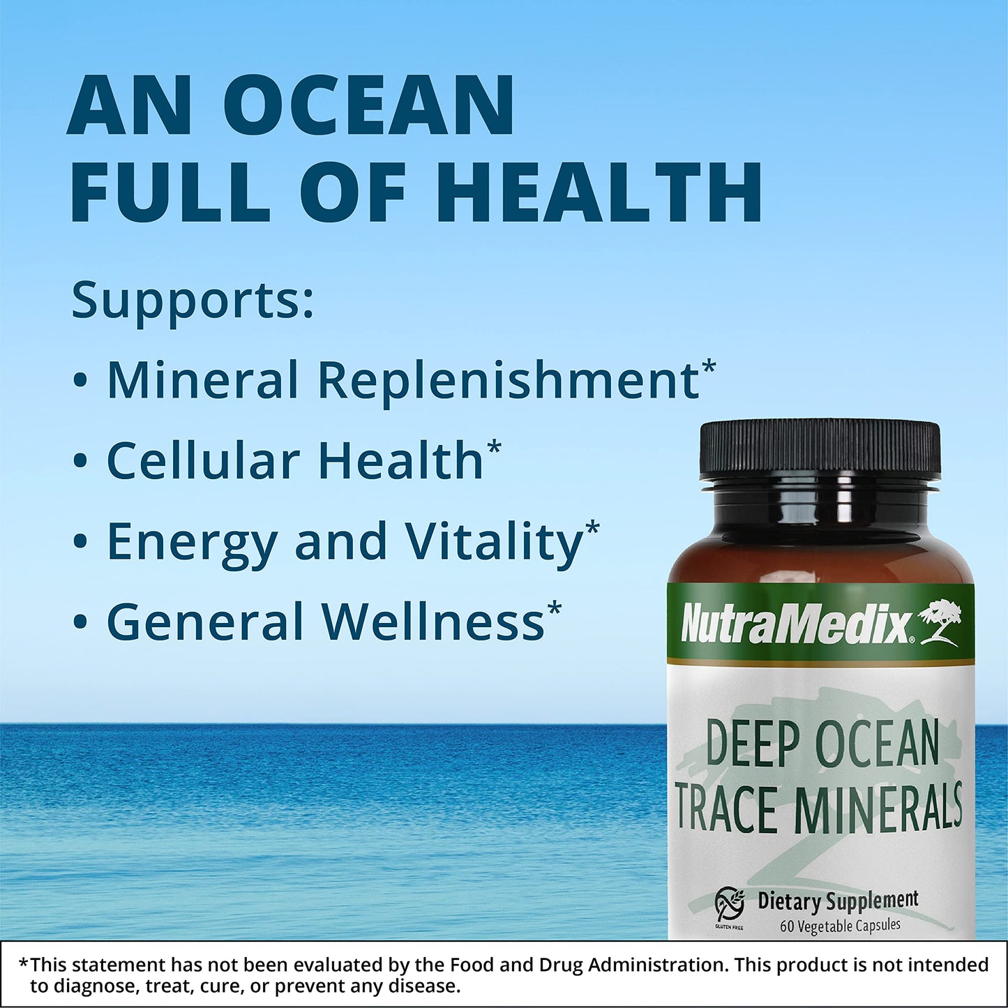 NutraMedix Deep Ocean Trace Minerals 1,000mg - Mineral & Energy Supplements - Magnesium, Zinc, Potassium, Boron, Phosphorus & Manganese NutraMedix