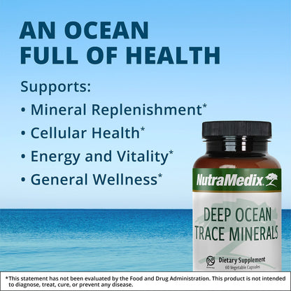 NutraMedix Deep Ocean Trace Minerals 1,000mg - Mineral & Energy Supplements - Magnesium, Zinc, Potassium, Boron, Phosphorus & Manganese NutraMedix