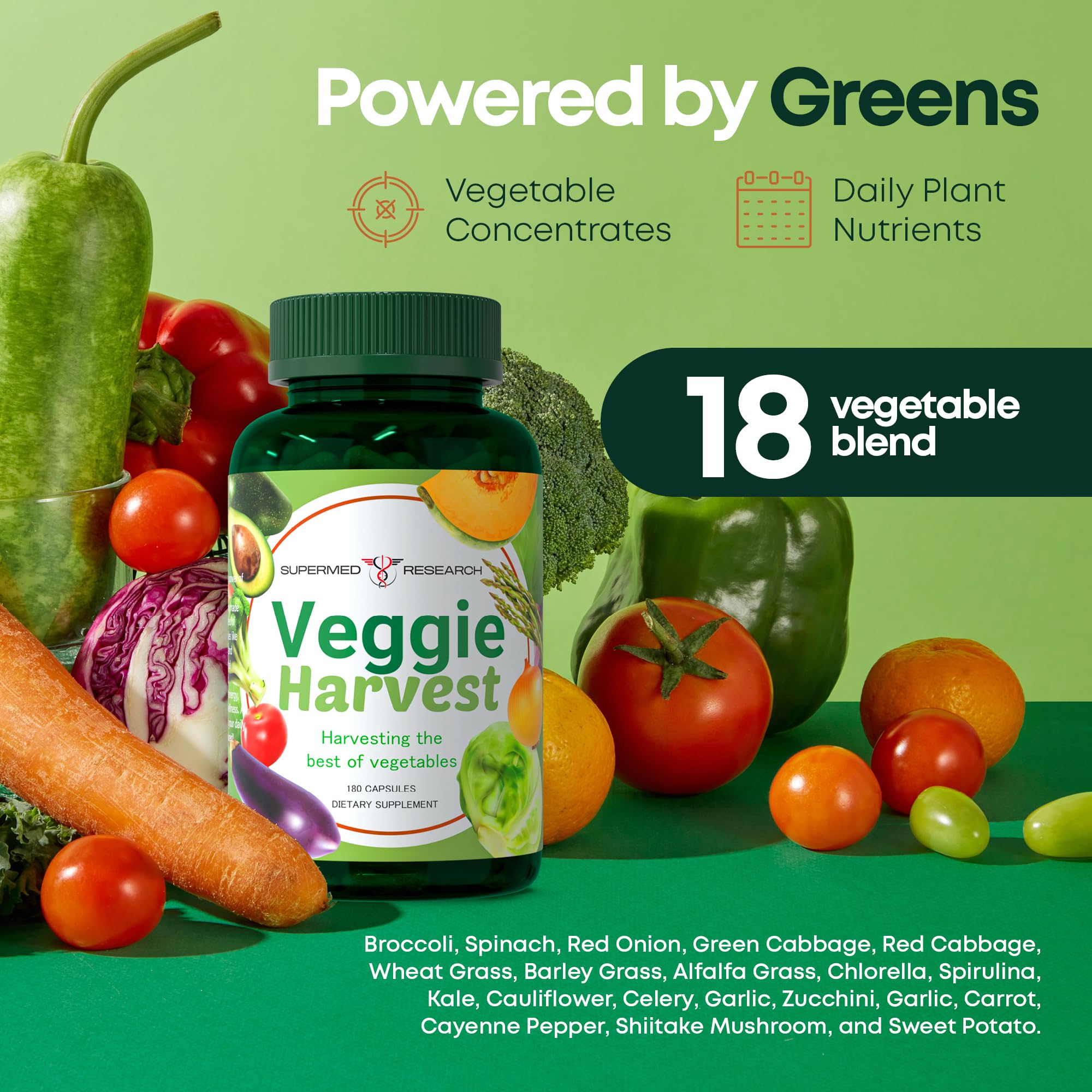 Supermed Research Fruits and Vegetables Supplements – 2 Pack Combination Fruit & Veggies Supplement – Whole Food Vitamins & Minerals for Adults – Superfood Veggie Vitamins for Adults (180 x 2, 360 Ct) Supermed Research buy australia supplements
