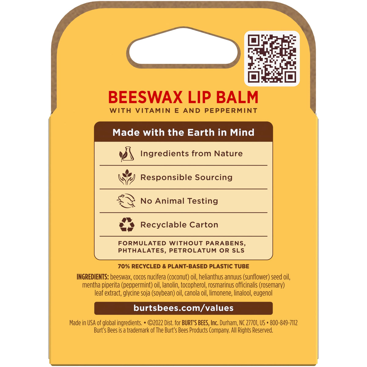 Burt's Bees 100% Natural Moisturizing Lip Balm (Original Beeswax) Burt's Bees