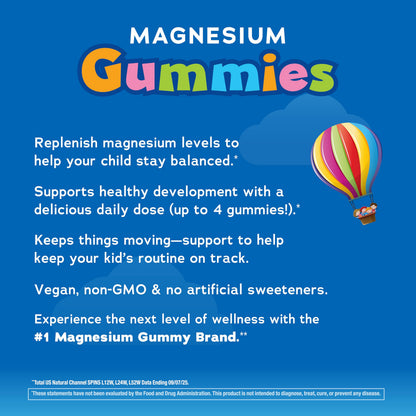 Natural Vitality Calm, Magnesium Citrate Kids Supplement, Stress Relief Gummies, Supports a Healthy Response to Stress Natural Vitality