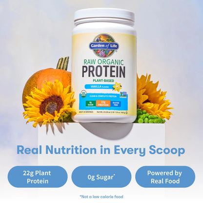 Garden Of Life Protein Powder, Vegan Protein Powder, Bcaa, Probiotics & Digestive Enzymes, Gluten & Lactose Free, Vanilla, 23.28 Ounce Garden of Life