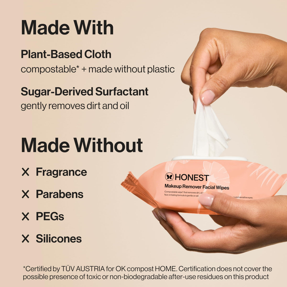Honest Beauty Cleansing Makeup Remover Facial Wipes, Fragrance-Free, 90ct Honest Beauty