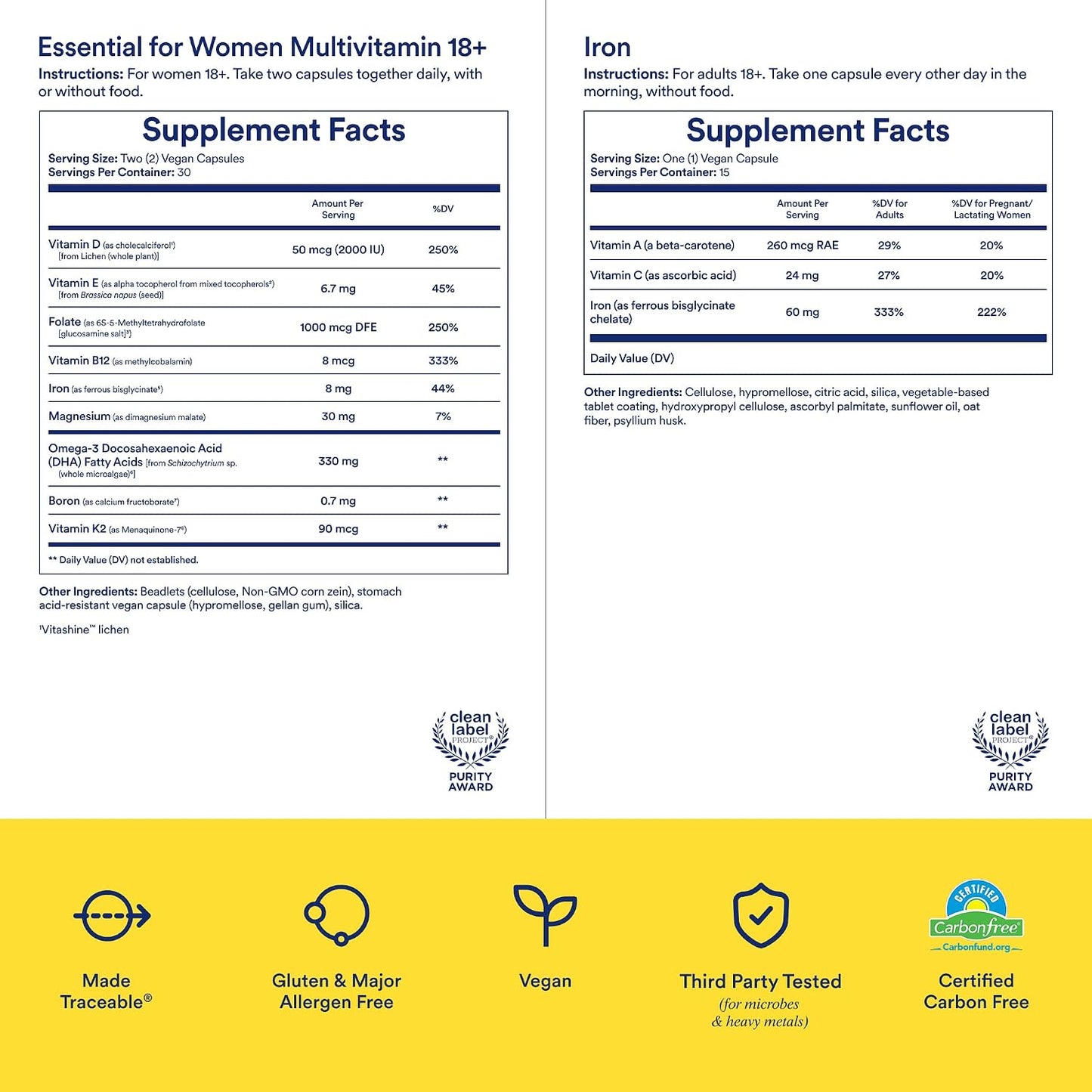 Ritual Blood Support Duo New 48-Hour Iron BioSeries™ and Essential Multivitamin for Women 18+ to Support Foundational Health*, 30 Days Supply