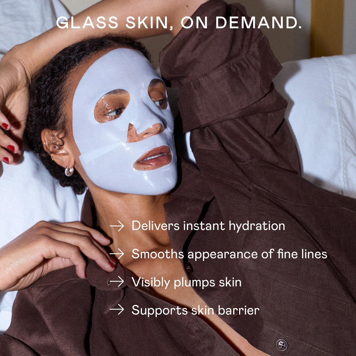 NuFACE IonPlex Hydra-Gel Power Mask - Hydrating Korean Face Mask, 2-Piece Cooling Skincare Sheets + Allantoin & Glycerin for Dewy, Glass Skin - Plumps & Smooths Fine Lines - Vegan K-Beauty, 5 Count NuFACE