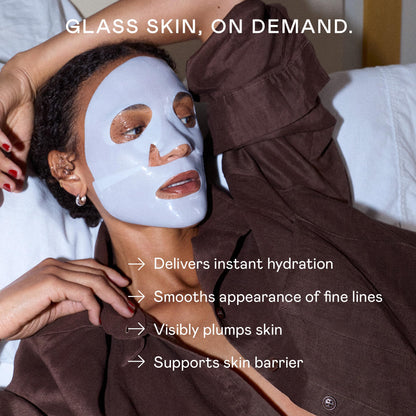 NuFACE IonPlex Hydra-Gel Power Mask - Hydrating Korean Face Mask, 2-Piece Cooling Skincare Sheets + Allantoin & Glycerin for Dewy, Glass Skin - Plumps & Smooths Fine Lines - Vegan K-Beauty, 5 Count NuFACE