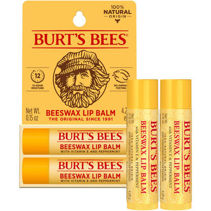 Burt's Bees Lip Balm, Original Beeswax, 0.15 oz., 2 Tubes Burt's Bees