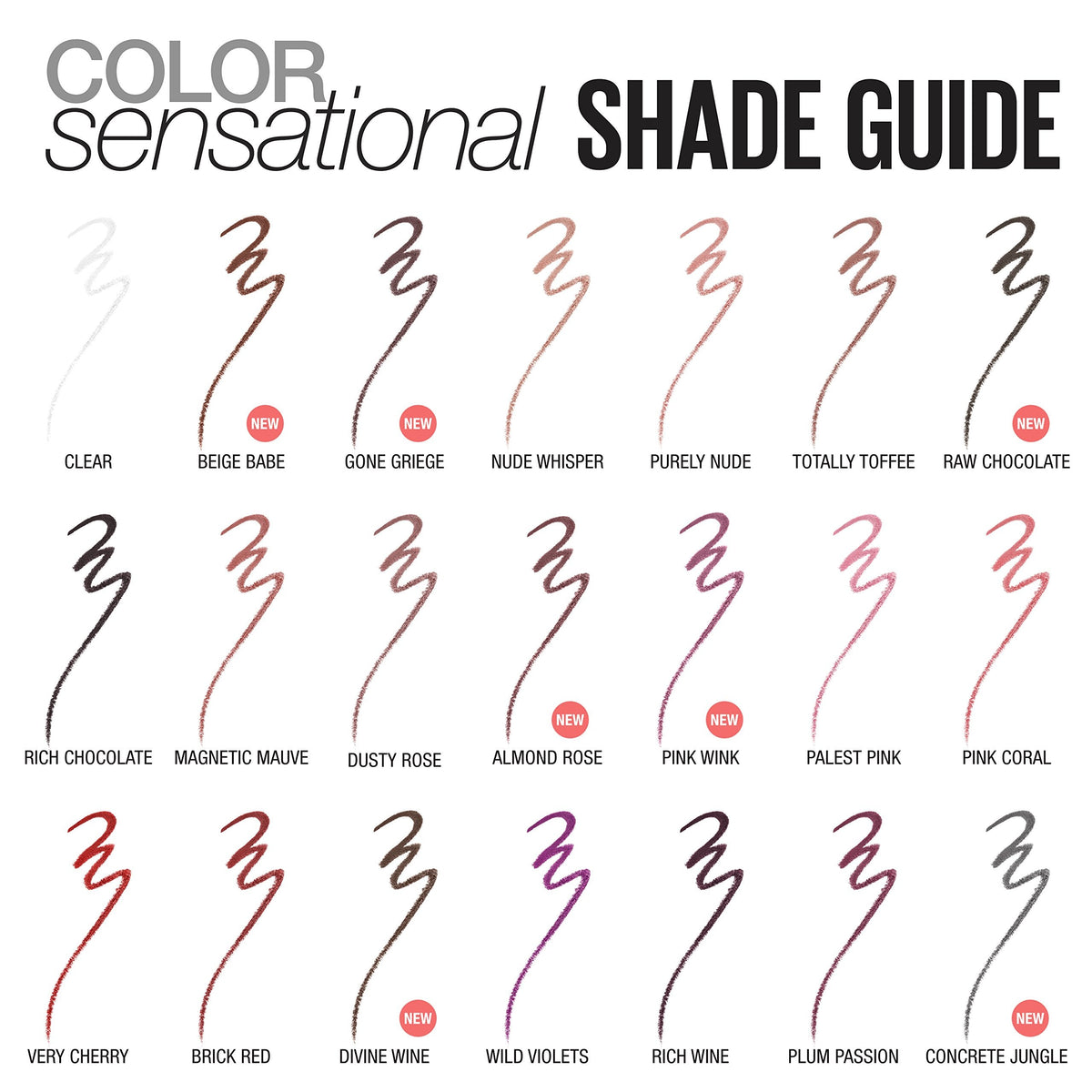 Maybelline Color Sensational Shaping Lip Liner with Self-Sharpening Tip, Gone Griege, Nude, 1 Count MAYBELLINE