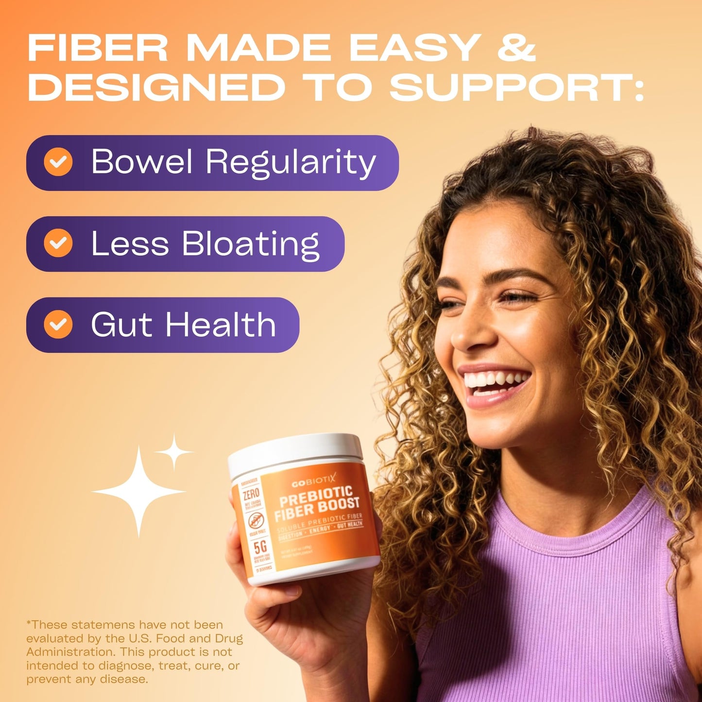 GOBIOTIX Fiber Supplement Powder with Prebiotics for Digestive Health and GLP-1 Support, Soluble Fiber for Gut Health & Debloat, Keto GOBIOTIX