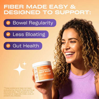 GOBIOTIX Fiber Supplement Powder with Prebiotics for Digestive Health and GLP-1 Support, Soluble Fiber for Gut Health & Debloat, Keto GOBIOTIX