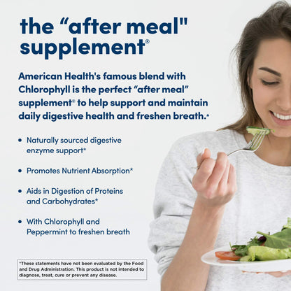 American Health Chewable Papaya Enzyme with Chlorophyll 600 Chwbls American Health