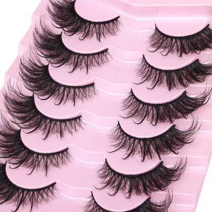 Fox Eye Lashes Wispy Faux Mink Lashes Volume Fairy Cat Eye Lashes That Look Like Extensions Spiky Fake Eyelashes 20mm Long Lash with Spikes Kiromiro