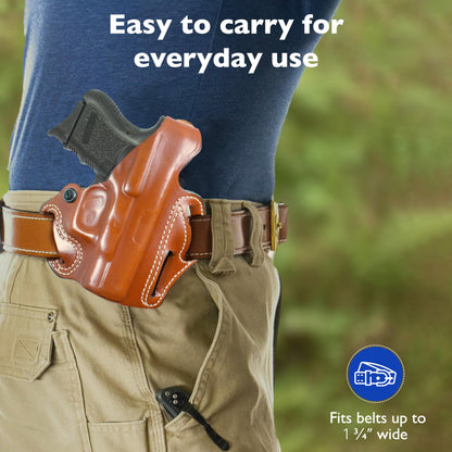 DeSantis Thumb Break Scabbard - OWB Gun Holster for Men and Women, Leather Belt Slide Holster for Pistols, Exact Molding, Secure and Highly Concealable OWB Carry Gsupps Australia