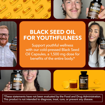 Black Seed Oil Capsules, Vegan, Non-GMO, Cold-Pressed Nigella Sativa, 90ct | 1500mg Per Serving Black Cumin Supplement for Skin Health, Immune Function, and Digestive Health, Unflavored, 30 Servings Gsupps Australia