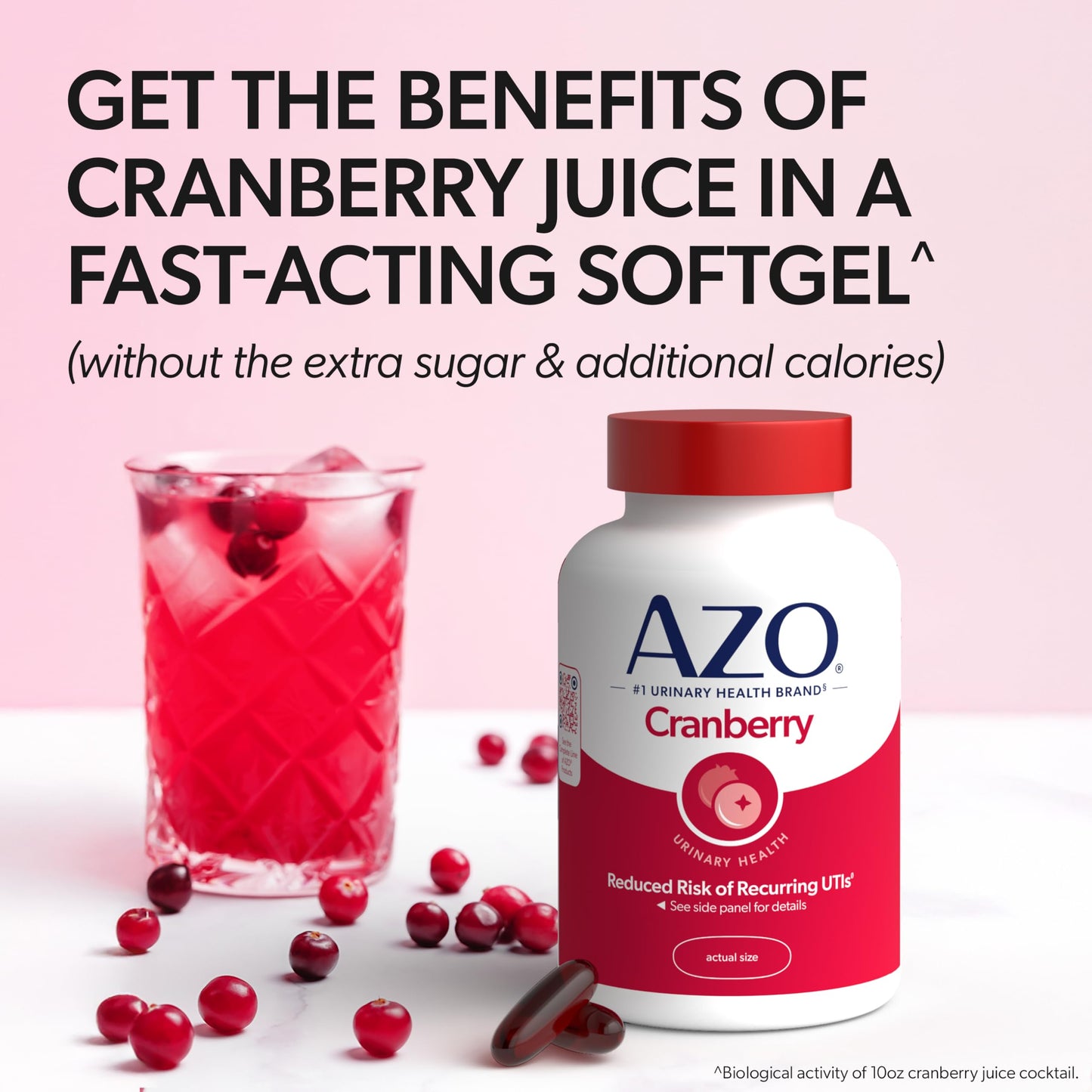 AZO Cranberry Supplement, Made with Concentrated Whole Fruit Cranberry Powder to Help Cleanse and Protect the Urinary Tract AZO