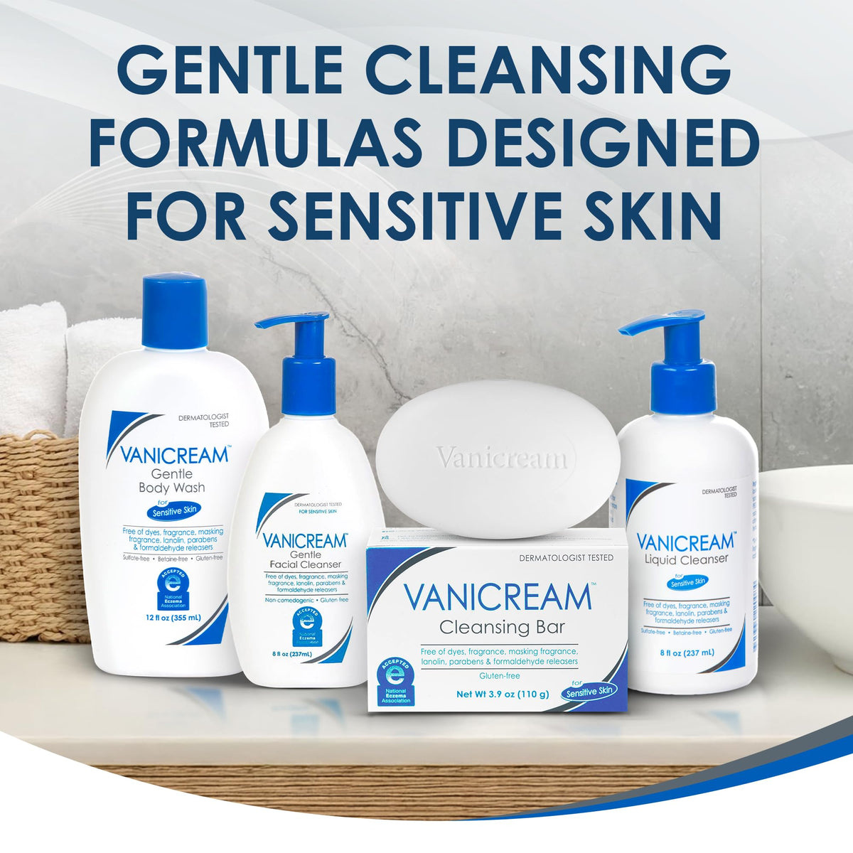 Vanicream Liquid Cleanser, Gentle Non-Drying Body & Face Wash 8 Fl Oz Pump Vanicream