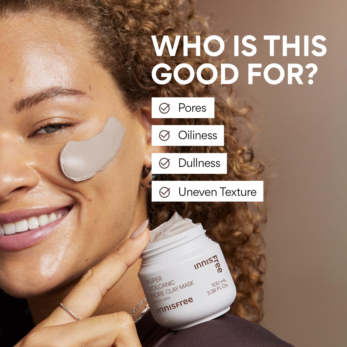 Innisfree Super Volcanic Clay Mask, Premium Korean Skincare with AHA and Natural Clusters for Deep Pore Detox, Gentle Exfoliation, Oil Control innisfree