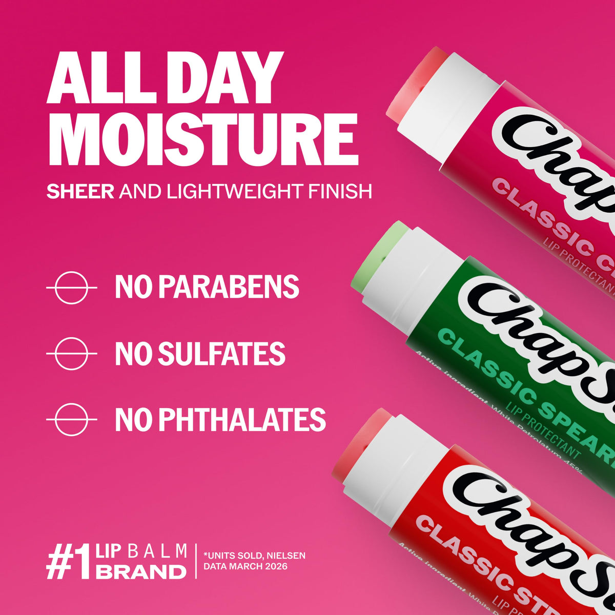 ChapStick Lip Care Set, Classic Collection 3-Pack – Spearmint, Cherry, and Strawberry Lip Balm, 0.15 Oz Ea ChapStick