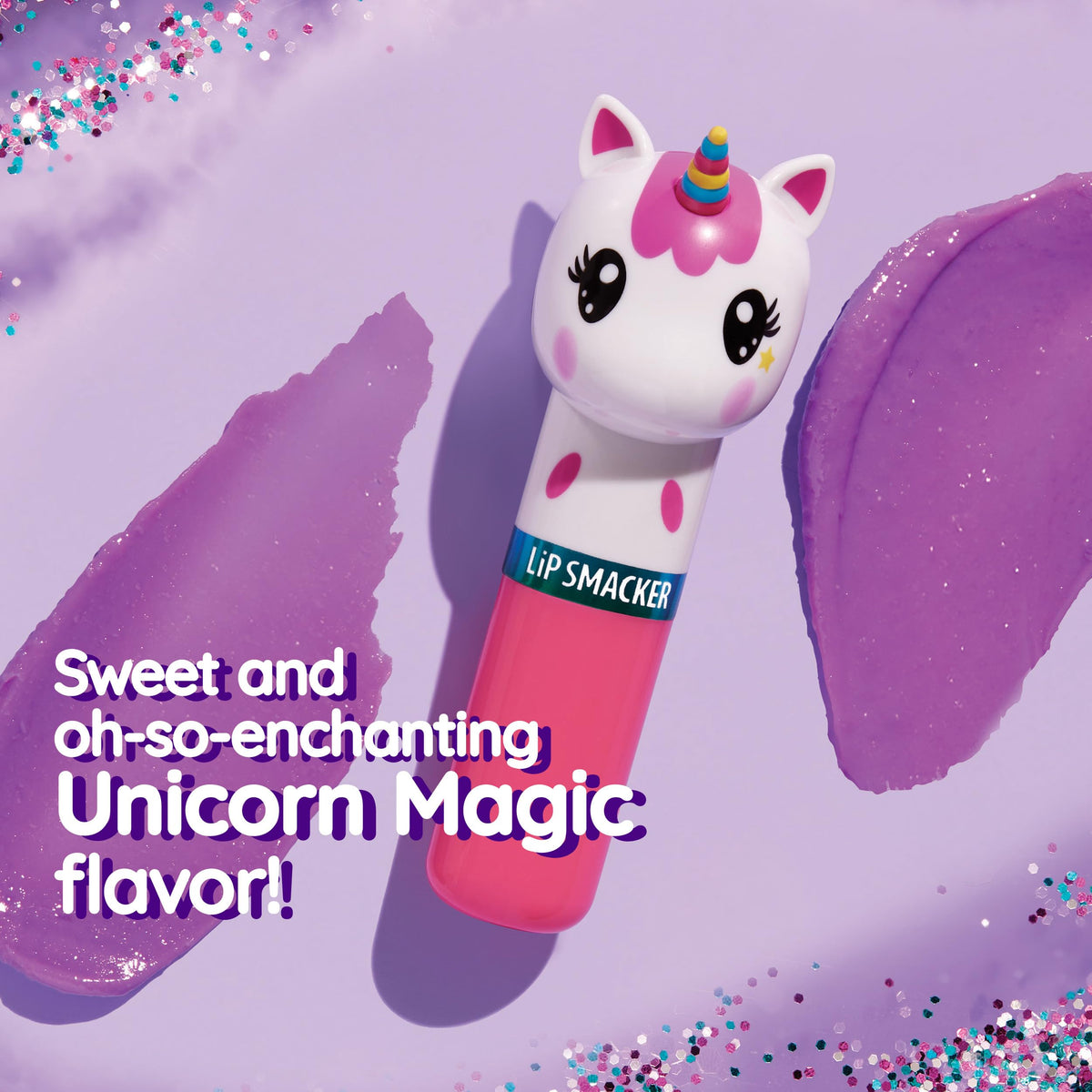 Lip Smacker Lippy Pals Unicorn, Flavored Moisturizing & Smoothing Soft Shine Lip Balm, Hydrating & Protecting Fun Tasty Flavors, Cruelty-Free & Vegan - Unicorn Magic Lip Smacker