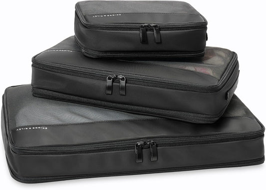 Briggs & Riley Compression Packing Cube Set for Women & Men - Bag Organizer for Checked Suitcase & Luggage, Pack Accessories for Vacation - 3-Piece, Black Gsupps Australia